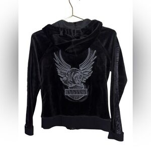Harley-Davidson Full-Zip Black Hoodie Jacket Size XS P2P 17”